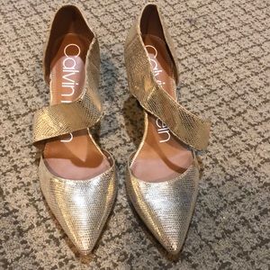 Calvin Klein Gold Heels